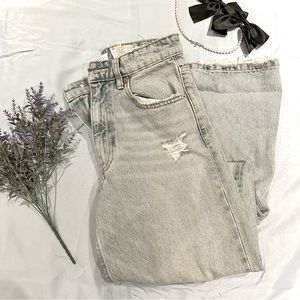 Zara Wide Leg Distressed Jeans